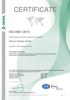 Dekra Zertifikat ISO 9001 2015 (2022) engl